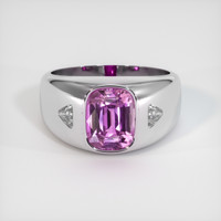 2.53 Ct. Purplish Pink Sapphire Ring, Platinum 950 1