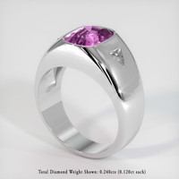 2.53 Ct. Purplish Pink Sapphire Ring, Platinum 950 2