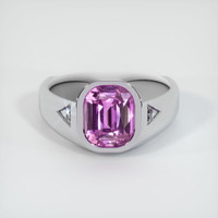 2.53 Ct. Purplish Pink Sapphire Ring, 14K White Gold 1