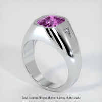 2.53 Ct. Purplish Pink Sapphire Ring, 14K White Gold 2