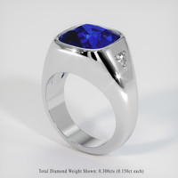 6.42 Ct. Blue Sapphire Ring, 18K White Gold 2