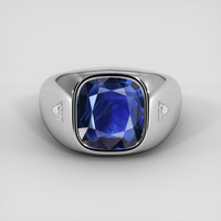 5.56 Ct. Blue Sapphire Ring, 18K White Gold 1