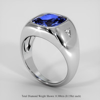 5.56 Ct. Blue Sapphire Ring, 18K White Gold 2