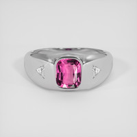 1.59 Ct. Pink Sapphire Ring, 18K White Gold 1