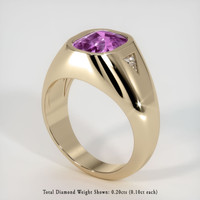 2.53 Ct. Purplish Pink Sapphire Ring, 14K Yellow Gold 2
