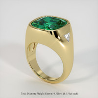 7.62 Ct. Emerald Ring, 18K Yellow Gold 2