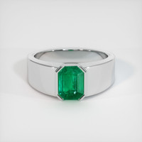 1.18 Ct. Emerald Ring, Platinum 950 1