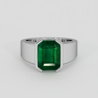 3.20 Ct. Emerald Ring, Platinum 950 1