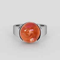 5.42 Ct. Orange Agate Ring, Platinum 950 1
