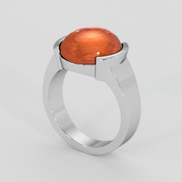 5.42 Ct. Orange Agate Ring, Platinum 950 2