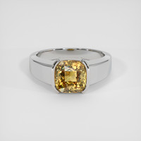 9.23 Ct. Yellowish Brown Zircon Ring, Platinum 950 1