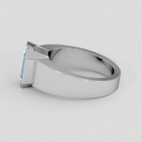 3.17 Ct. Blue Aquamarine Ring, Platinum 950 4