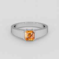 1.08 Ct. Orange Sapphire Ring, Platinum 950 1
