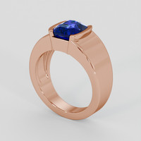 3.05 Ct. Blue Sapphire Ring, 14K Rose Gold 2