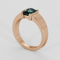 1.36 Ct. Bluish Green Sapphire Ring, 14K Rose Gold 2