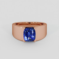 3.05 Ct. Blue Sapphire Ring, 18K Rose Gold 1