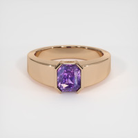 1.66 Ct. Bluish Purple Sapphire Ring, 18K Rose Gold 1