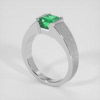 3.23 Ct. Emerald Ring, Silver 2