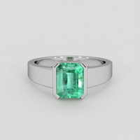 1.65 Ct. Emerald Ring, Silver 1