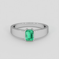 0.84 Ct. Emerald Ring, Silver 1