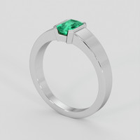 0.84 Ct. Emerald Ring, Silver 2
