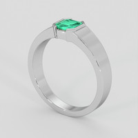 0.60 Ct. Emerald Ring, Silver 2