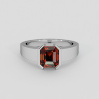 2.22 Ct. Reddish Orange Spessartite Garnet Ring, Silver 1