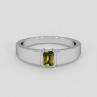 0.60 Ct. Greenish Yellow Sapphire Ring, Silver 1