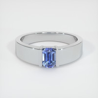 1.04 Ct. Blue Sapphire Ring, 10K White Gold 1