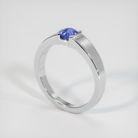 0.67 Ct. Blue Sapphire Ring, 10K White Gold 2