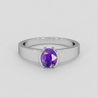 1.07 Ct. Bluish Purple Sapphire Ring, 10K White Gold 1