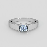 0.86 Ct. Greyish Blue Sapphire Ring, 10K White Gold 1
