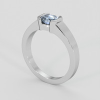 0.86 Ct. Greyish Blue Sapphire Ring, 10K White Gold 2