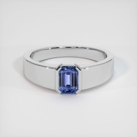 1.05 Ct. Bluish Purple Sapphire Ring, 10K White Gold 1