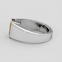 3.55 Ct. Yellowish Brown Sapphire Ring, 10K White Gold 4
