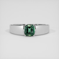 1.56 Ct. Bluish Green Tourmaline Ring, 14K White Gold 1