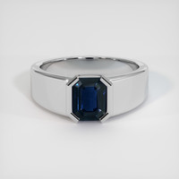 1.22 Ct. Blue Sapphire Ring, 14K White Gold 1