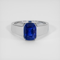 3.34 Ct. Blue Sapphire Ring, 14K White Gold 1
