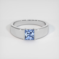 0.86 Ct. Blue Sapphire Ring, 14K White Gold 1