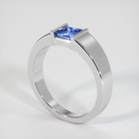 0.86 Ct. Blue Sapphire Ring, 14K White Gold 2