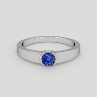 0.85 Ct. Blue Sapphire Ring, 14K White Gold 1