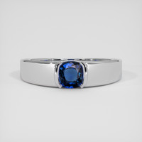 0.61 Ct. Blue Sapphire Ring, 14K White Gold 1