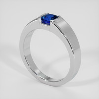 0.61 Ct. Blue Sapphire Ring, 14K White Gold 2