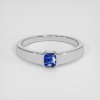 0.78 Ct. Blue Sapphire Ring, 14K White Gold 1