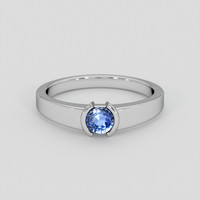 0.97 Ct. Blue Sapphire Ring, 14K White Gold 1