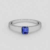 0.96 Ct. Blue Sapphire Ring, 14K White Gold 1