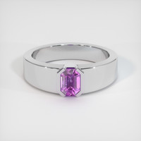 1.03 Ct. Pinkish Purple Sapphire Ring, 14K White Gold 1
