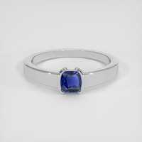 1.02 Ct. Blue Sapphire Ring, 18K White Gold 1