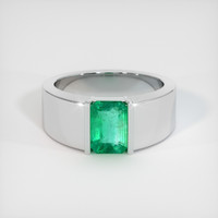 1.50 Ct. Emerald Ring, 18K White Gold 1