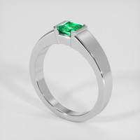 0.62 Ct. Emerald Ring, 18K White Gold 2